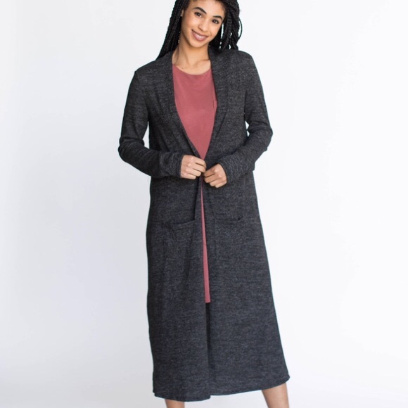 Agnes & Dora Sweaters - Charcoal Gray Agnes & Dora Duster Large